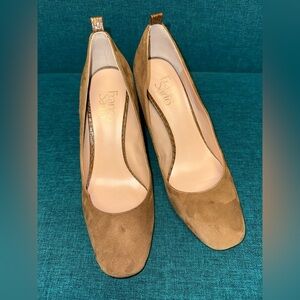Franco Sarto L Ingall Suede/Leather Pumps High Heel Brown Shoes 8 MINT!